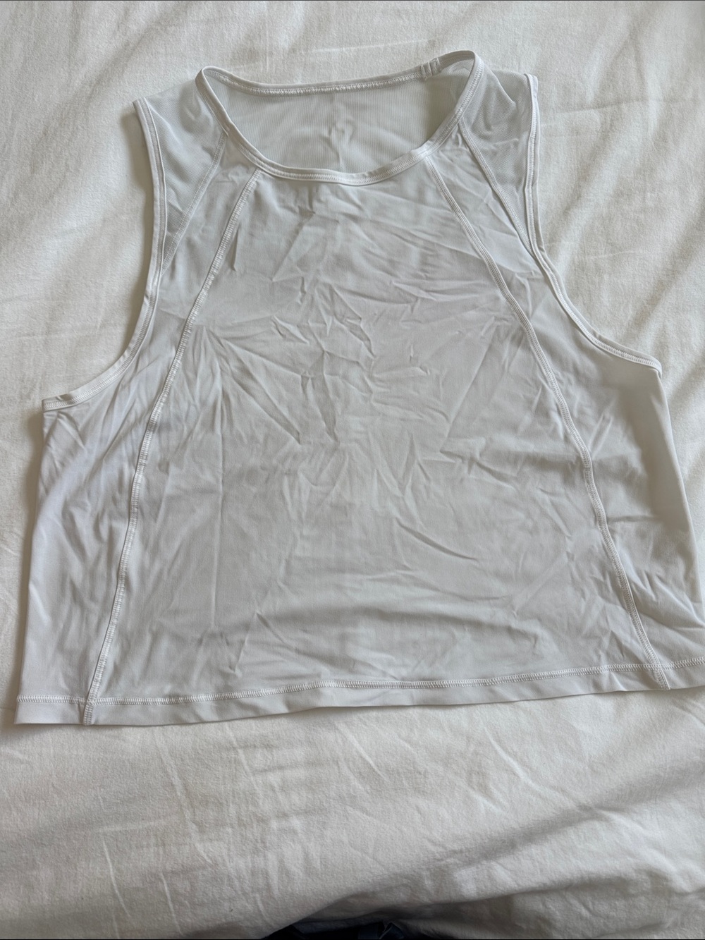 Lululemon Athletica Cropped White Tank Top